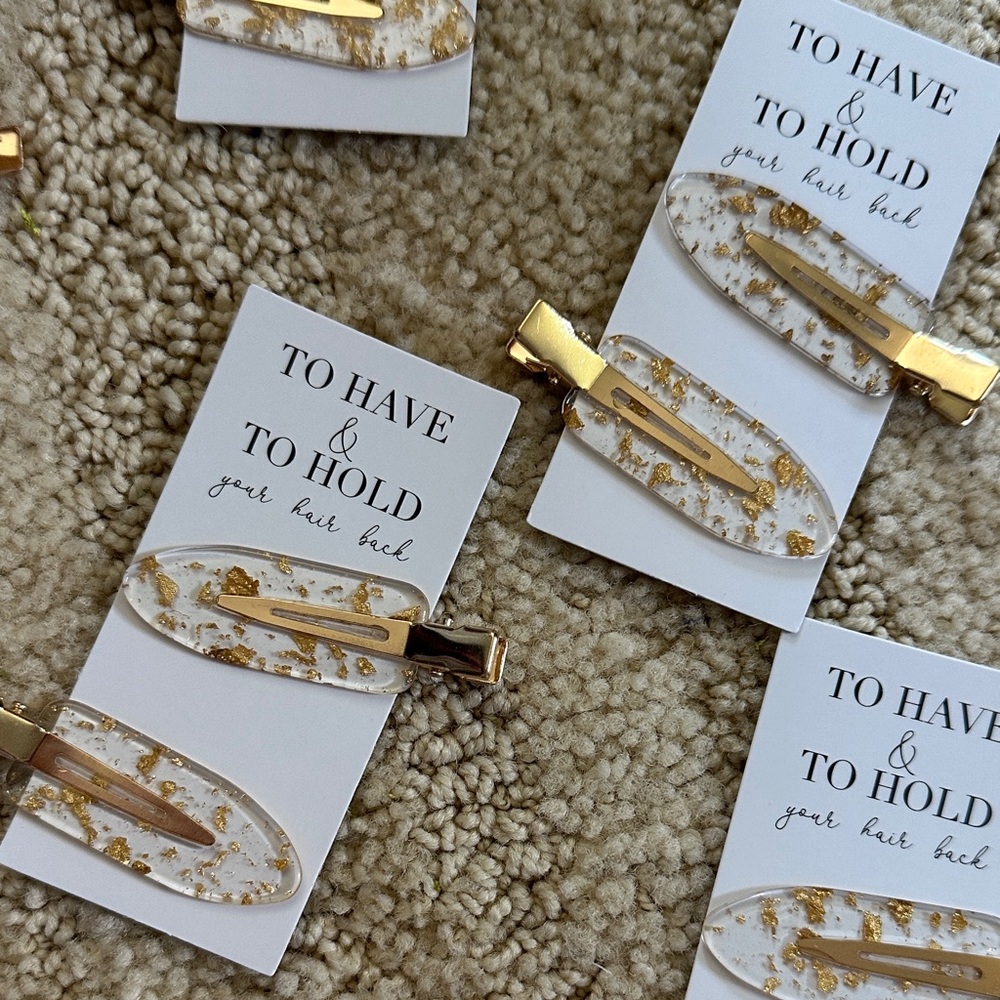 Gold and Clear Hair Clips